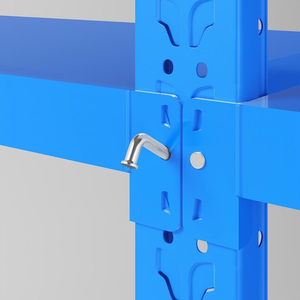 Close-up of safety pin securing the racking beams